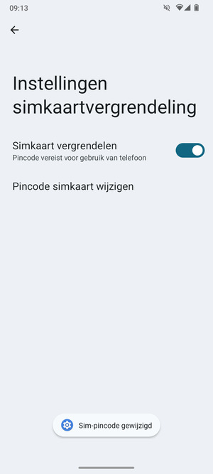Uw Sim-pincode is gewijzigd
