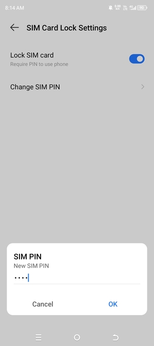 Enter your New SIM PIN and select OK