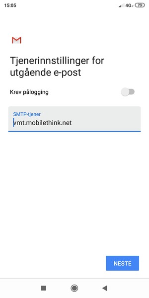 Slå av Krev pålogging og velg NESTE