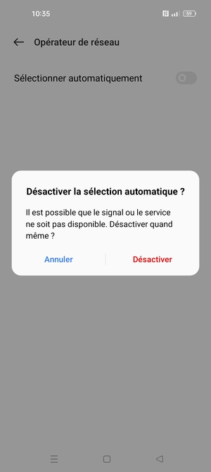Sélectionnez Désactiver