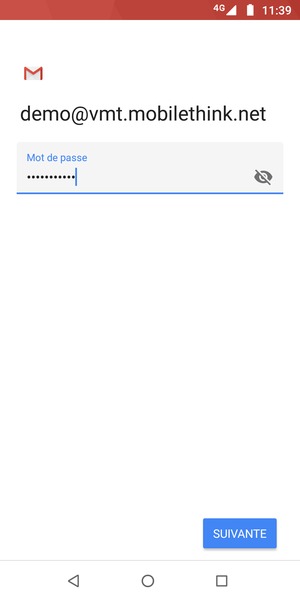 Saisissez votre mot de passe et sélectionnez SUIVANTE