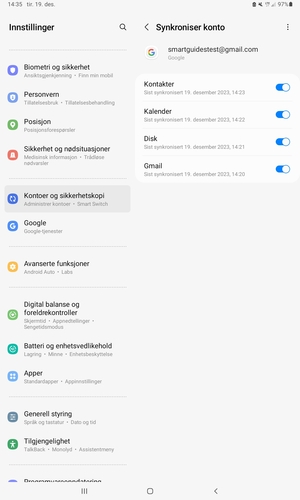 Velg menyknappen