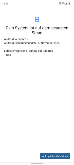 Falls Ihr Handy aktualisiert ist, wird Ihnen der folgende Bildschirm angezeigt