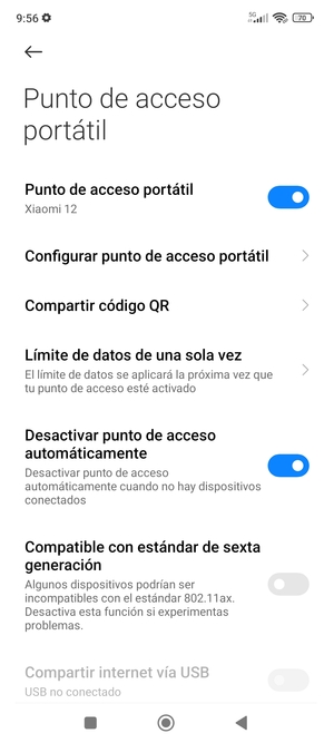 El teléfono ha sido configurado para su uso como módem