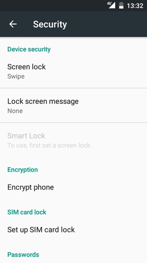 Select Screen lock