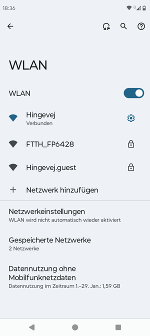 Sie sind nun mit dem WLAN-Netzwerk verbunden