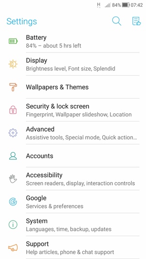 Scroll to and select System