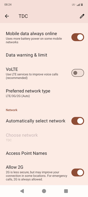 To change network if network problems occur, turn off Automatically select network