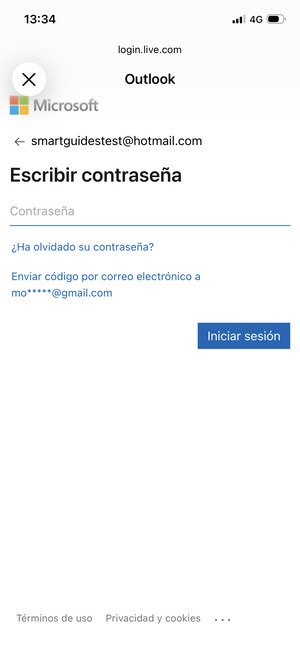 Introduzca su contraseña y seleccione Iniciar sesión