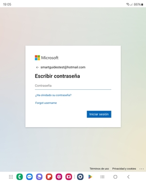 Introduzca su contraseña y seleccione Iniciar sesión