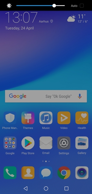 Slide down the top menu