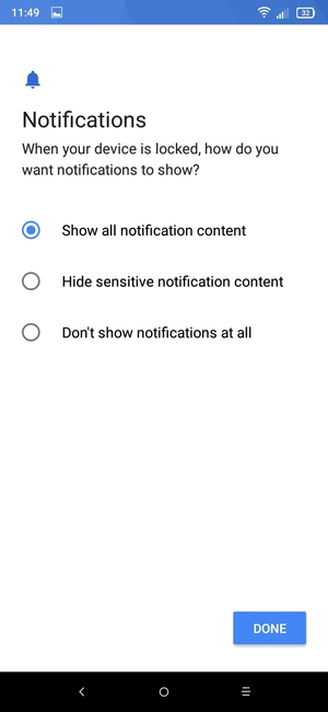 Select your preferred option and select DONE