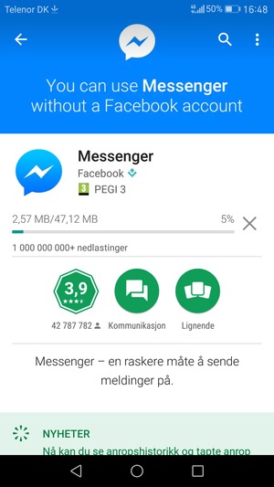 Vent til installasjonen er ferdig