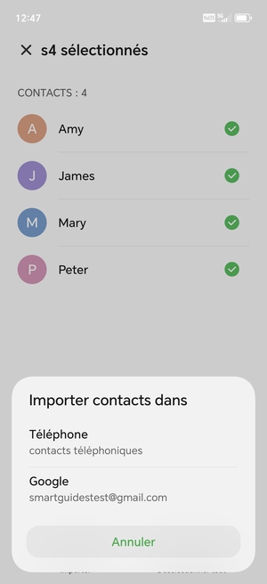 Sélectionnez votre compte Google