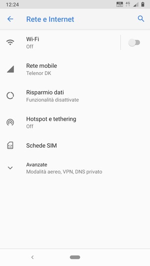 Seleziona Rete mobile