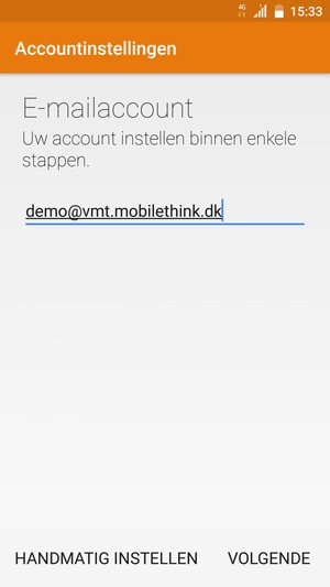 Voer uw e-mailadres in en selecteer VOLGENDE