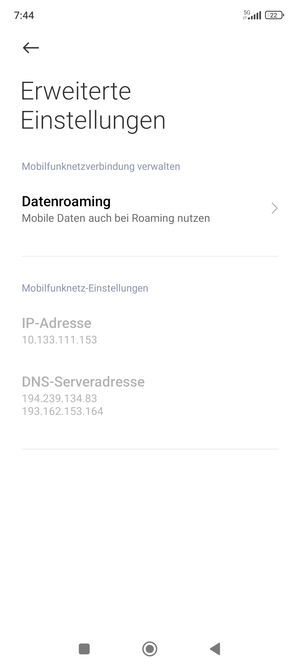 Wählen Sie Datenroaming