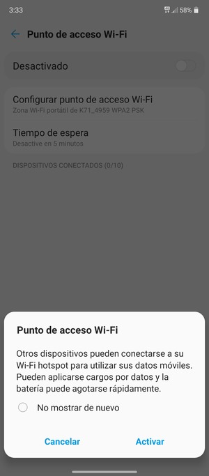 Seleccione Activar