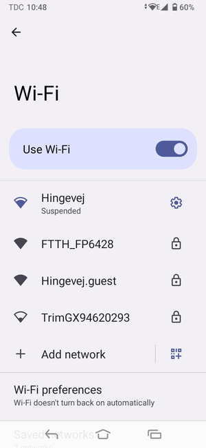 You are now connected to the Wi-Fi network