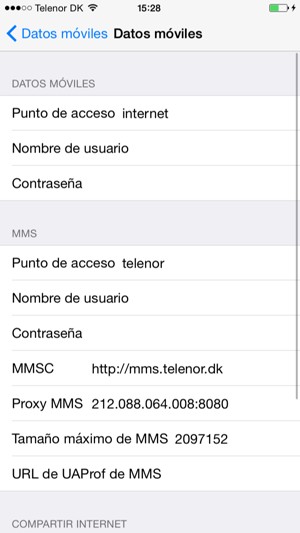Introduzca la información de Internet