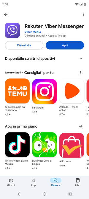 Seleziona Apri