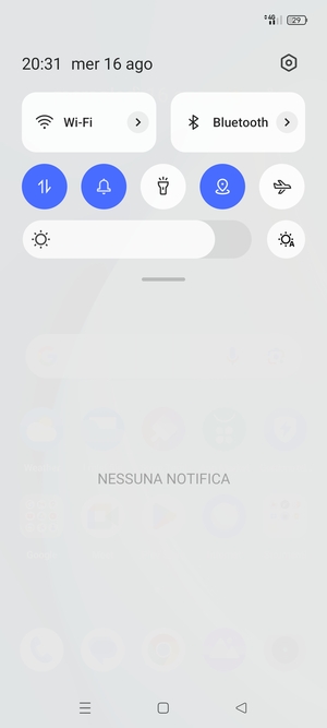 Scorri nuovamente verso il basso il menu in alto