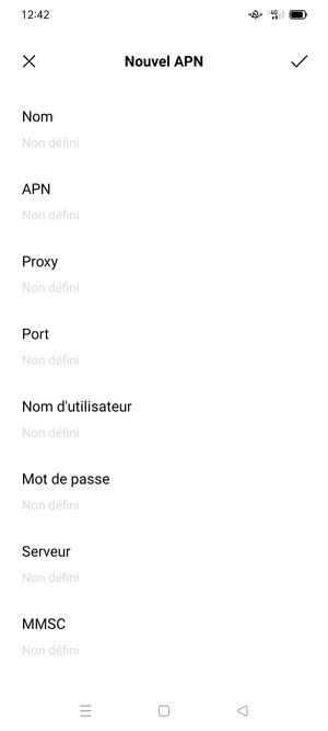 Saisissez les informations MMS