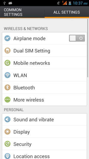 Select Dual SIM Setting
