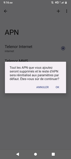 Sélectionnez OK