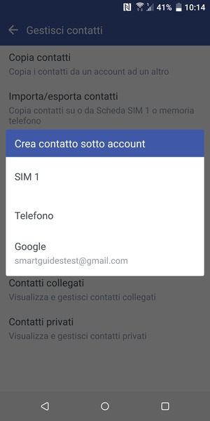 Seleziona il tuo account Google