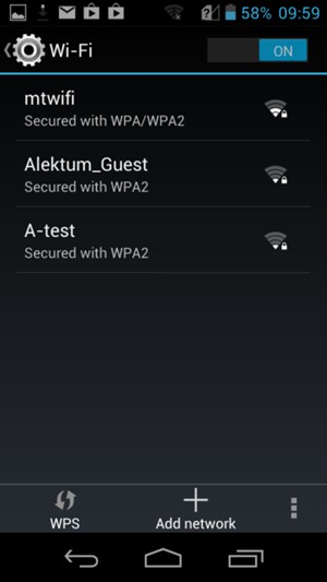 Select the wireless network you want to connect to