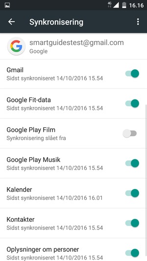 Kontroller at Kontakter er valgt og vælg Menu-knappen