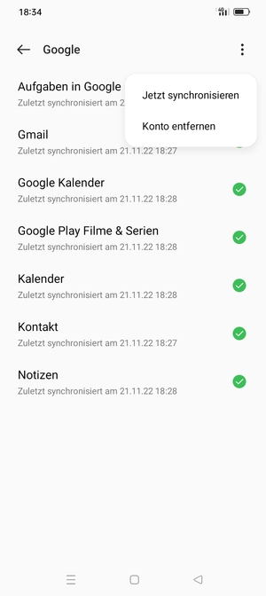 Wählen Sie Jetzt synchronisieren