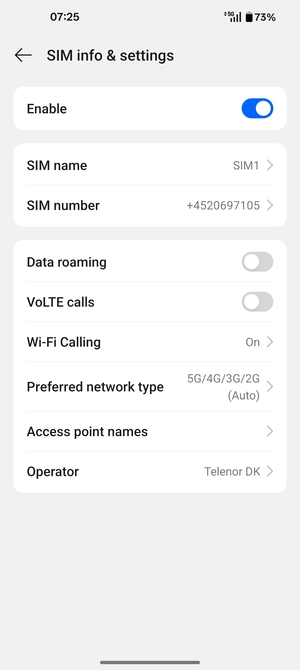 Select Access point names