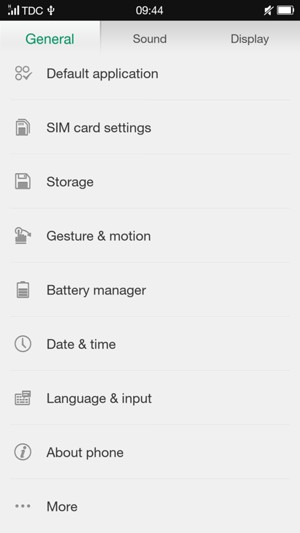 Scroll to and select About phone