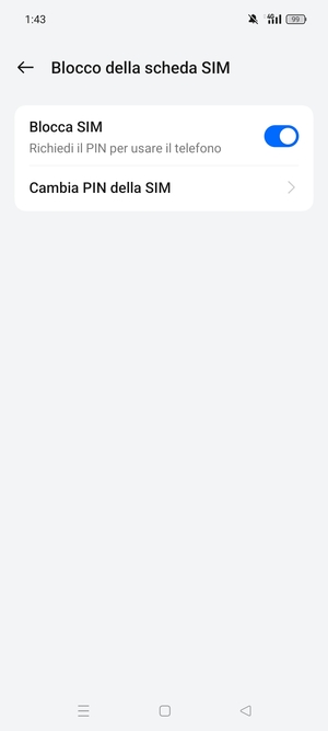 Seleziona Cambia PIN della SIM