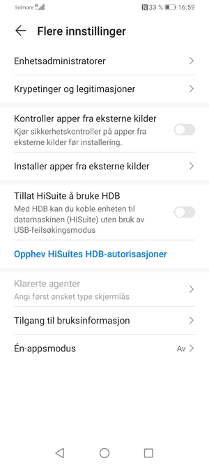 Velg Krypetinger og legitimasjoner