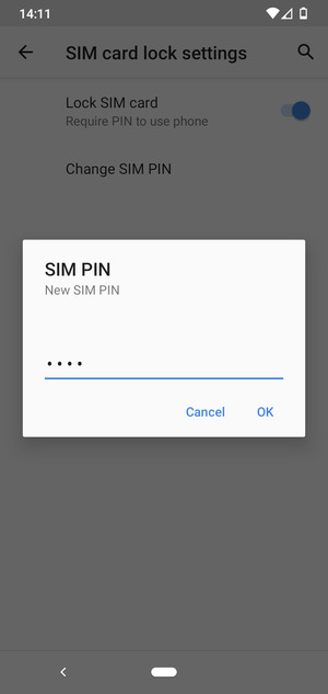 Enter your New SIM PIN and select OK