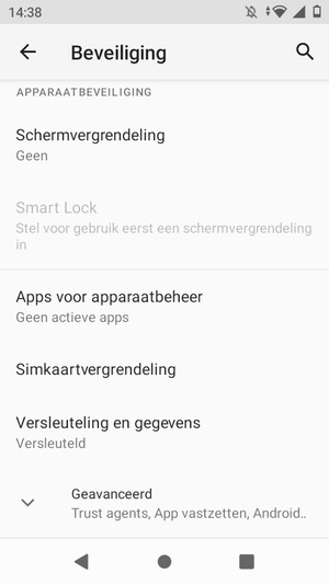 Om uw schermvergrendeling te activeren, ga naar het Beveiliging-menu en selecteer Simkaartvergrendeling