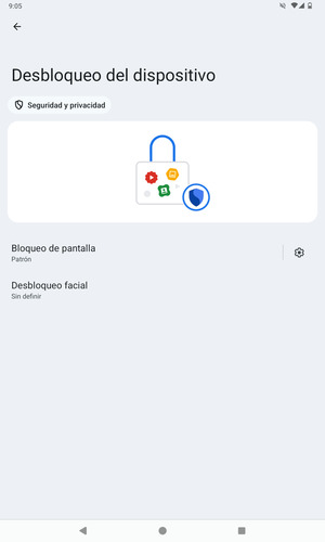 La tablet ha sido asegurado con un bloqueo de pantalla