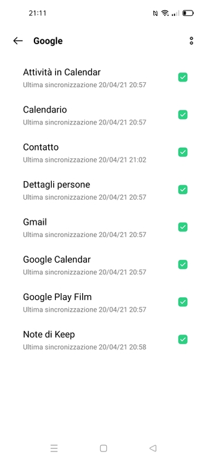 Spunta tutte le caselle di controllo e seleziona il tasto Menu