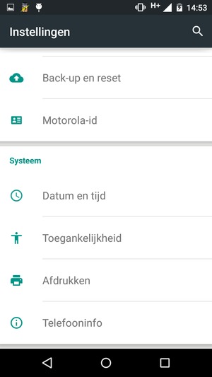 Scroll naar en selecteer Telefooninfo
