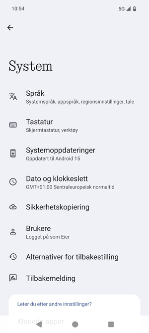 Velg Systemoppdateringer
