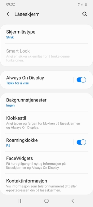 Velg Skjermlåstype