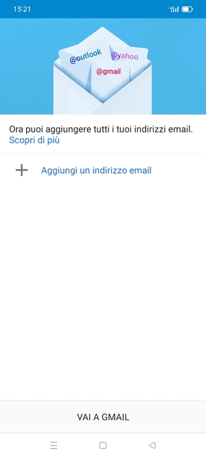Seleziona Aggiungi un indirizzo email