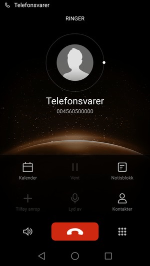 Hvis personsvar ringer som på denne skjermen, er telefonens innstillinger riktige.