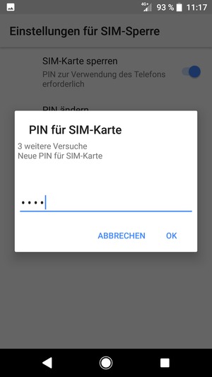 Geben Sie Ihre Neue PIN für SIM-Karte ein und wählen Sie OK
