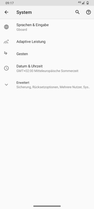 Wählen Sie Erweitert