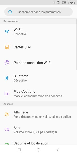 Sélectionnez Plus de paramètres de connexion / Plus d'options