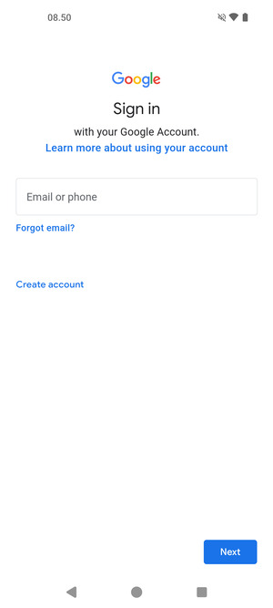 Enter your Gmail address and select Next